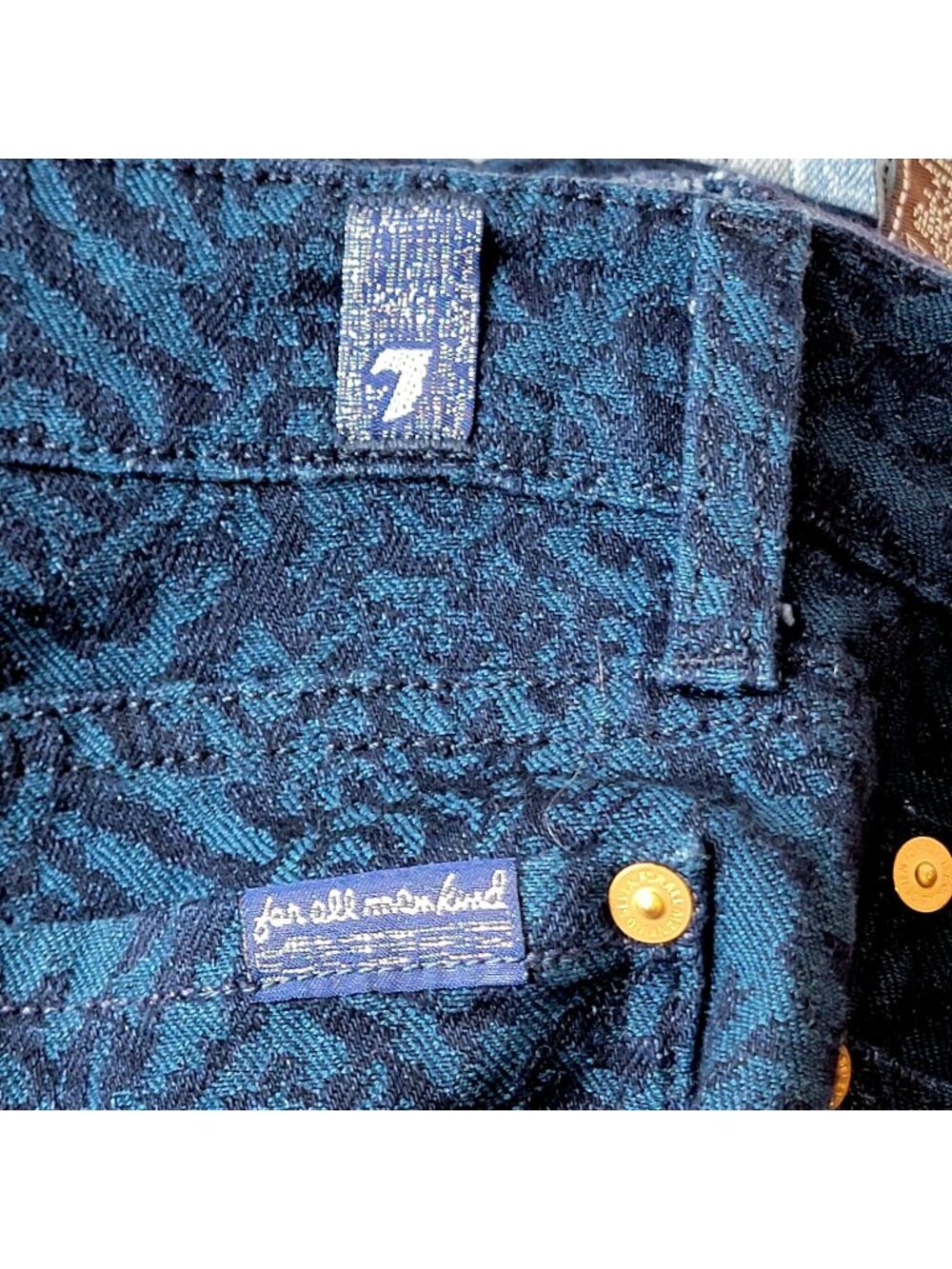 7 For All Mankind Printed Skinny Jeans Women 27 Waist 32 Length Casual Denim 8